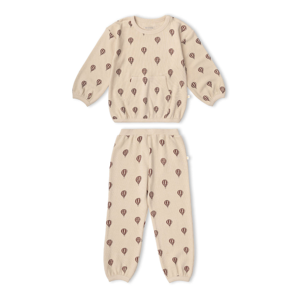 Organic Cotton Tee & Pant Slouch Set - Ballon Voyage