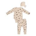 Organic Cotton Kimono Onesie & Pants Set - Mushroom
