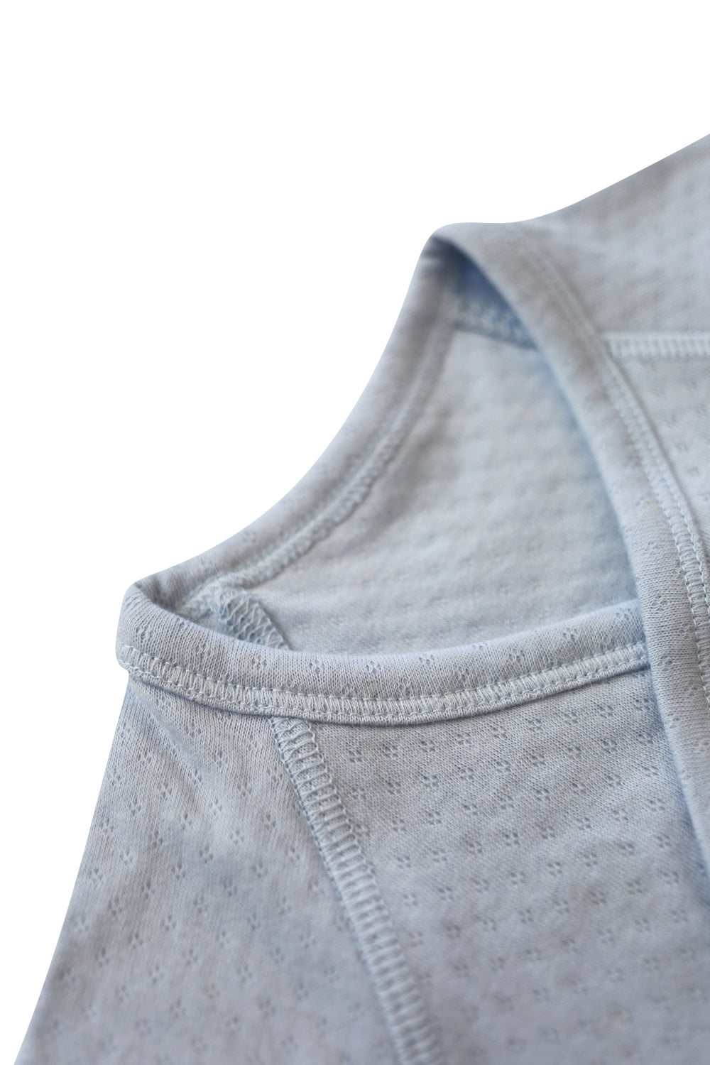Organic Cotton Pointelle Kimono Onesie - Soft Blue