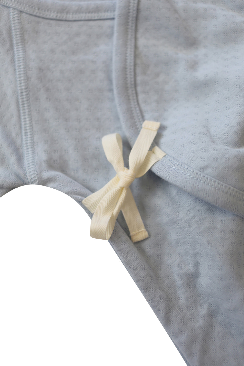 Organic Cotton Pointelle Kimono Onesie - Soft Blue