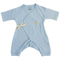 Organic Cotton Pointelle Kimono Onesie - Soft Blue