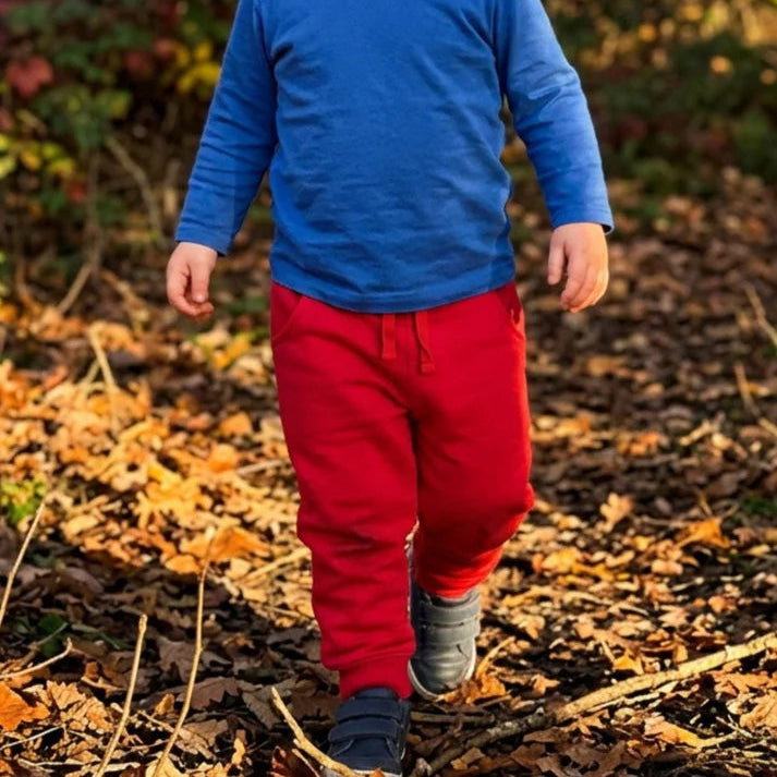 Organic Cotton Joggers - Red