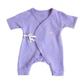 Organic Cotton Pointelle Kimono Onesie - Lilac