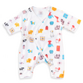 Organic Cotton Kimono Onesie - Puppy Party
